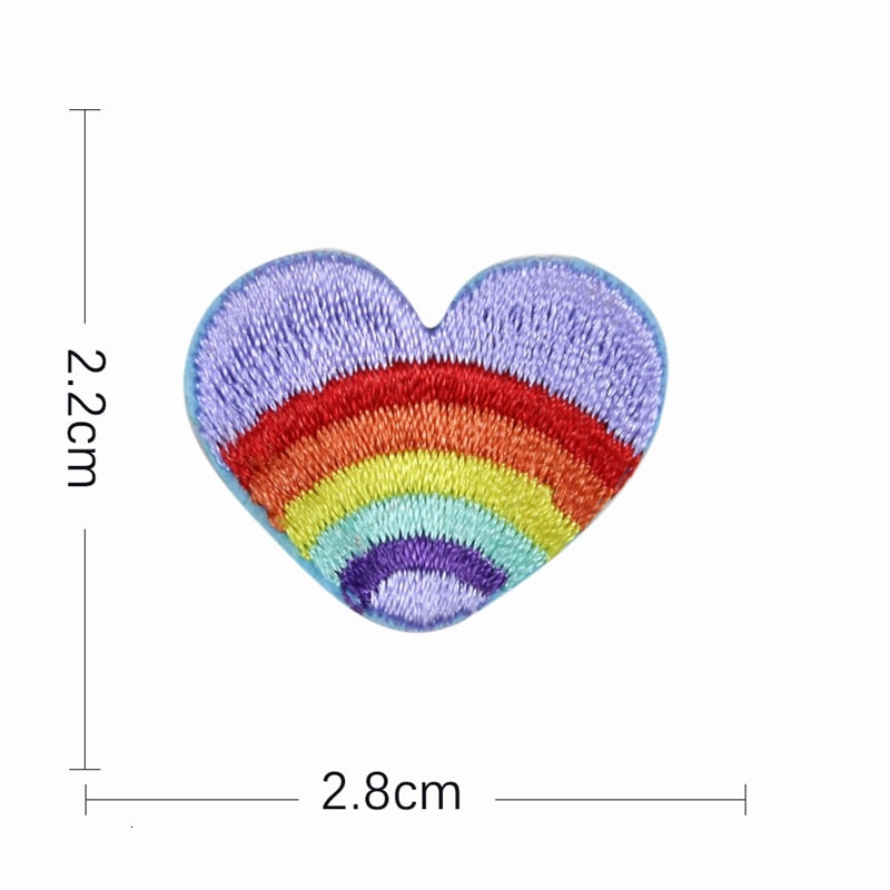 Cute Vintage Rainbow Heart Patch