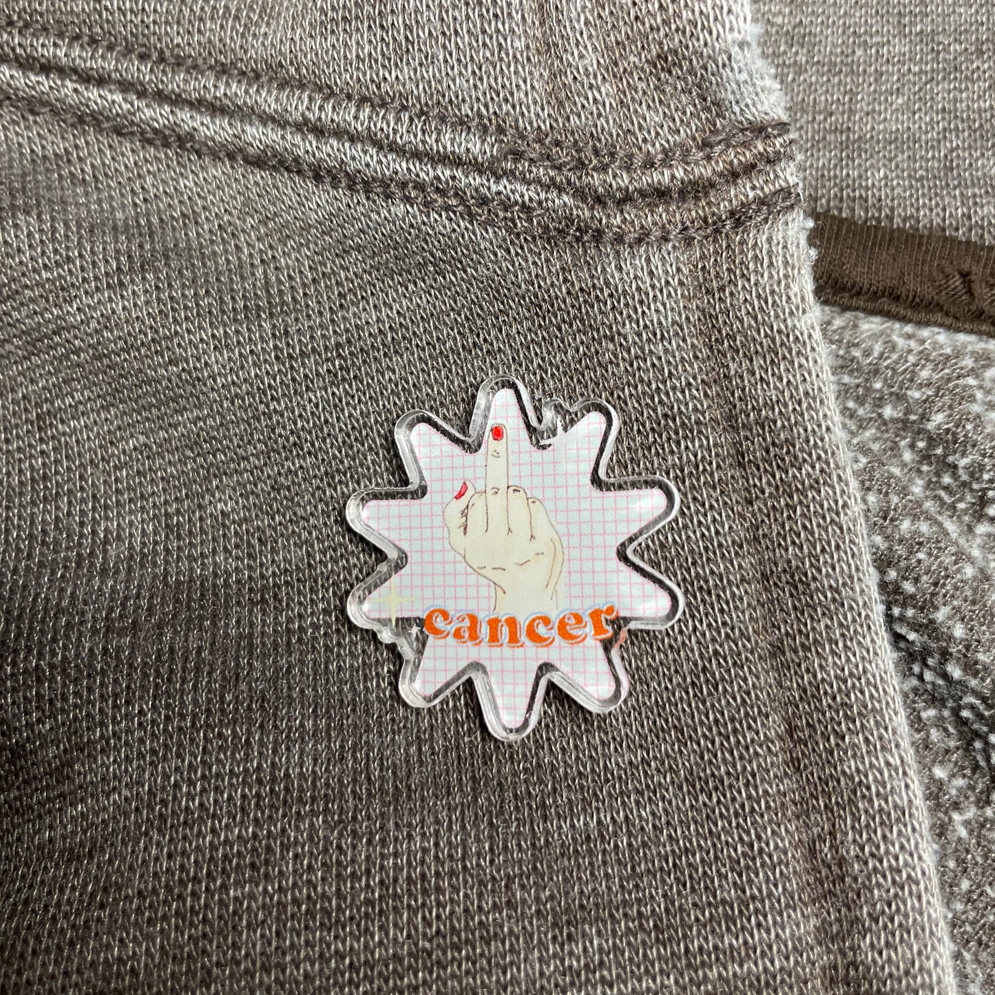 F Cancer  Acrylic Pin