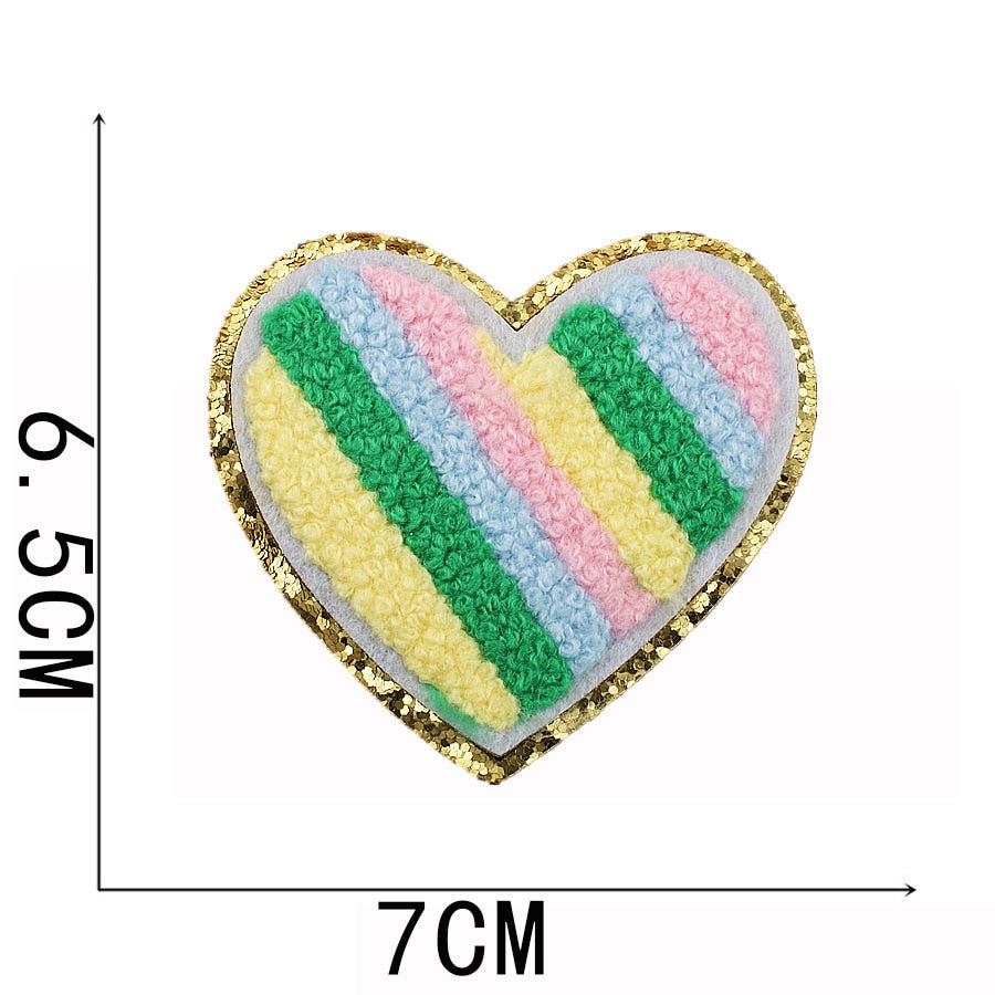 Chenille Embroidery Glitter Patches