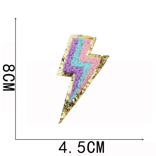 Chenille Embroidery Glitter Patches