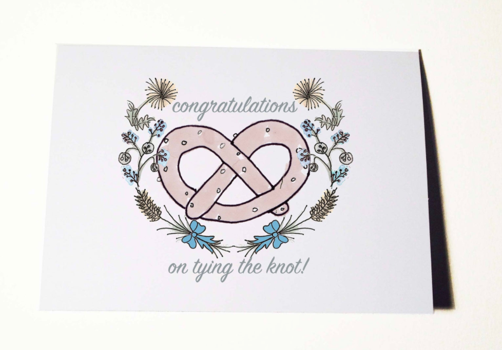 Pretzel Wedding Card