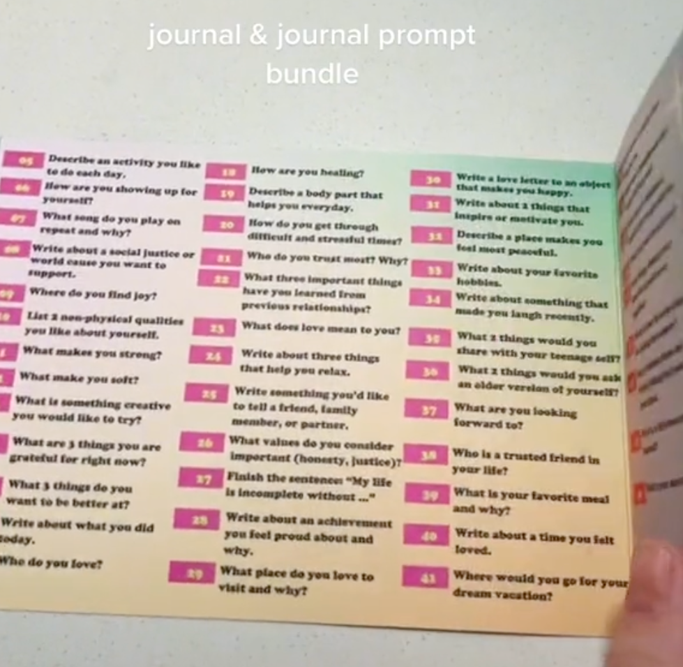 Wellness Journal and Journal Prompts Set