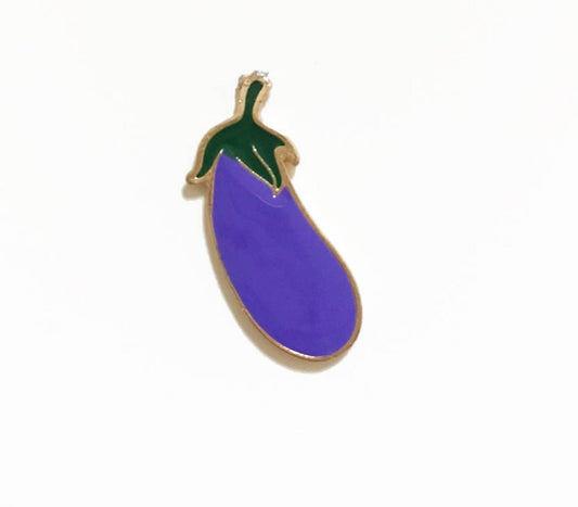 Eggplant Emoji Enamel Pin