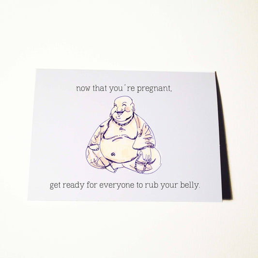 Buddha Big Belly Baby Shower Card