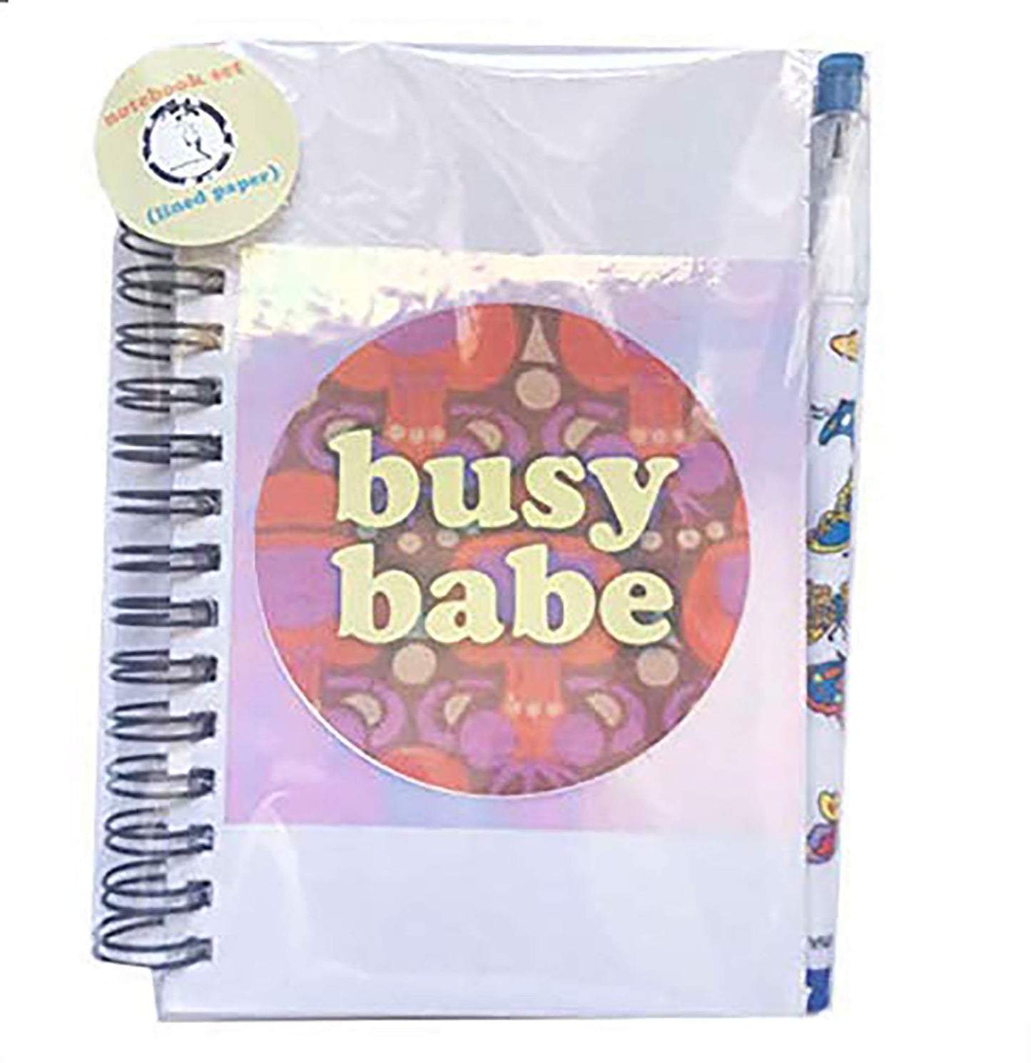 busy babe notebook and pencil
