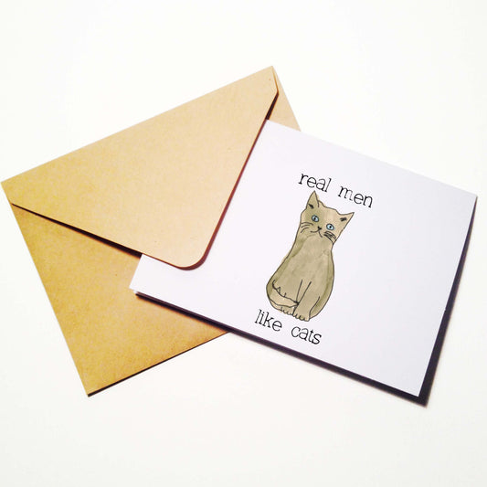 Real Men Like Cats Card