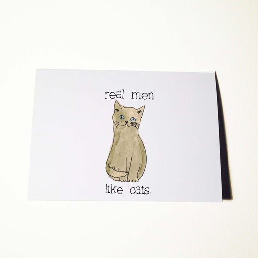 Real Men Like Cats Card