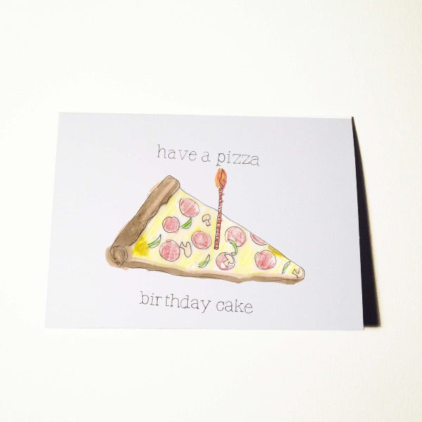 Pizza Birthday Cake Card
