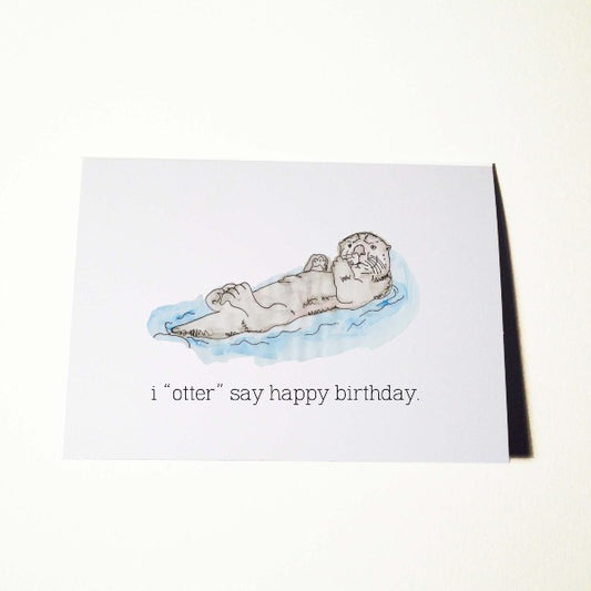 Sea Otter Birthday Card