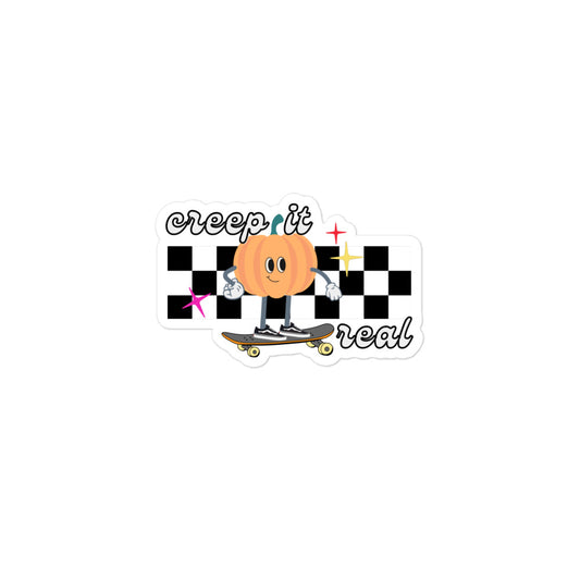 Skateboarding Pumpkin Halloween and Fall Sticker