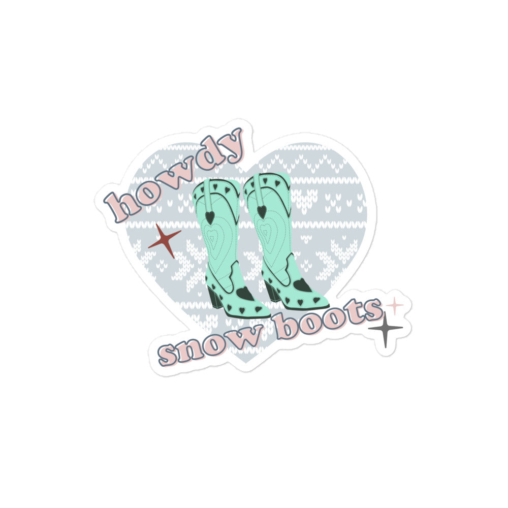 Howdy Snow Boots Sticker