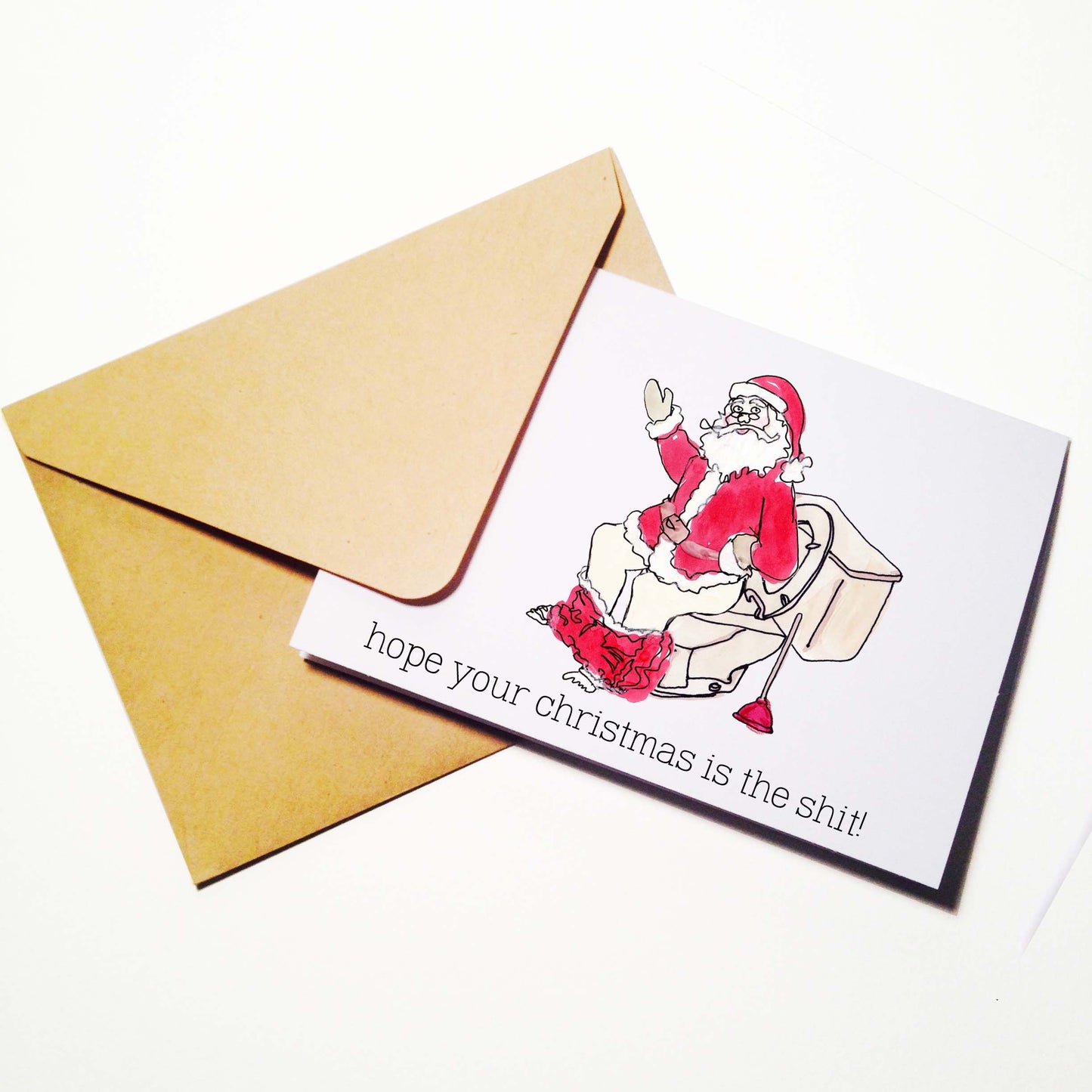 Toilet Santa Holiday Card