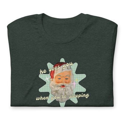 Creepy Santa Christmas T-Shirt | Funny and Eerie Holiday Tee
