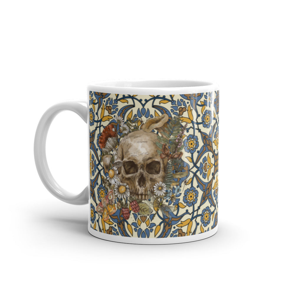 Among Flowers Skeleton mug