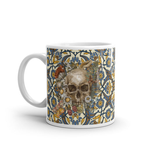 Among Flowers Skeleton mug